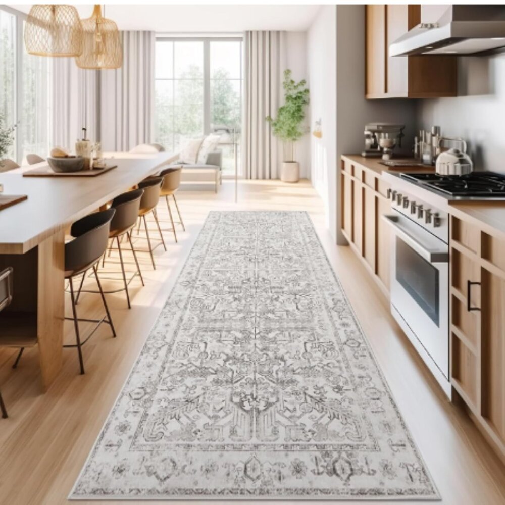 Washable Rug-Runner Non Slip with Rubber Backing Ultra-Thin 3'x8'